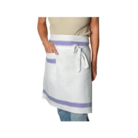 VERVE ITALIAN KITCHEN APRON HERRINGBONE BLUE