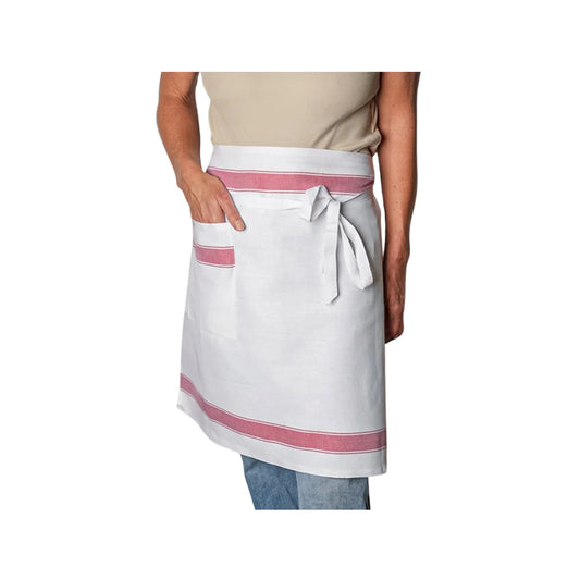 VERVE ITALIAN KITCHEN APRON HERRINGBONE RED
