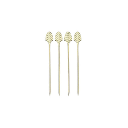 VISKI GOLD PLATED ART DECO COCKTAIL PICKS
