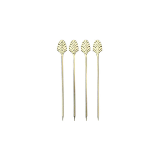 VISKI GOLD PLATED ART DECO COCKTAIL PICKS