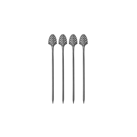 VISKI GUNMETAL FINISH ART DECO COCKTAIL PICKS
