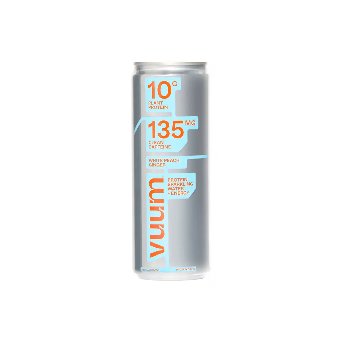 VUUM WHITE PEACH GINGER PROTEIN SPARKLING WATER + ENERGY 12oz