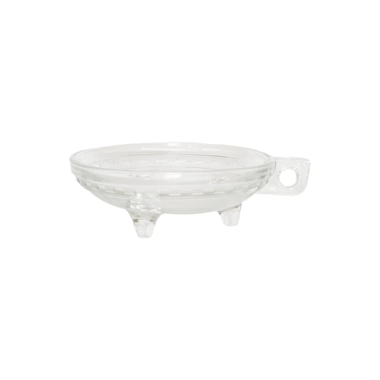 VINTAGE GLASS OLIVE DISH WITH HANDLE