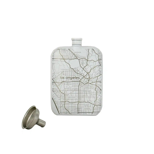 WELL TOLD LOS ANGELES MAP FLASK 6oz - WHITE