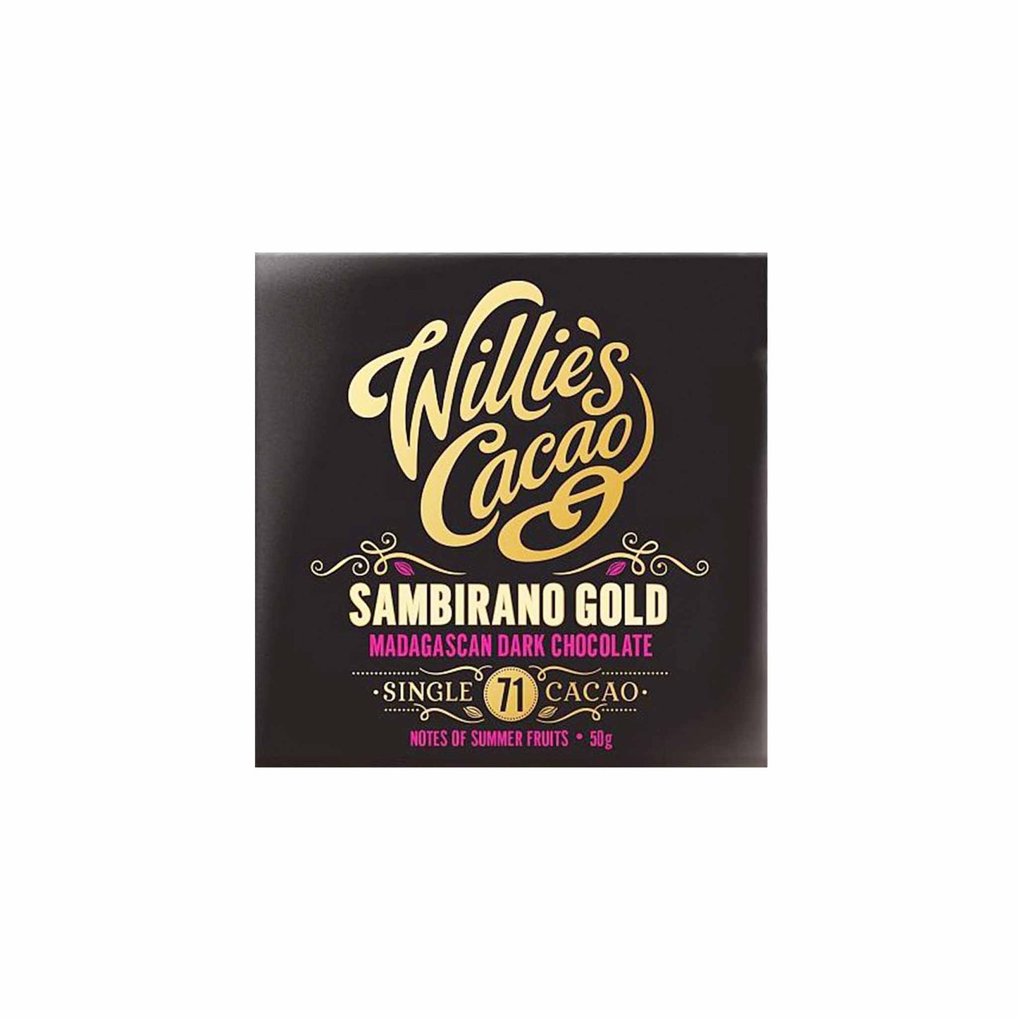 WILLIE'S CACAO SAMBIRANO GOLD 71% MADAGASCAN DARK CHOCOLATE 50g