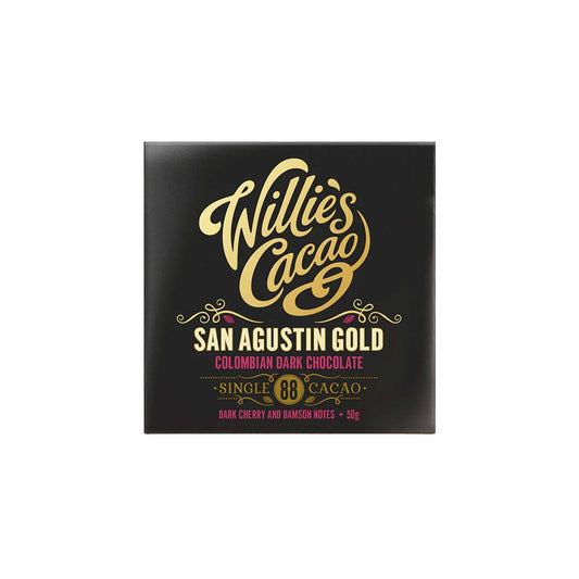 WILLIE'S CACAO SAN AUGUSTIN GOLD 88% COLOMBIAN DARK CHOCOLATE 50g