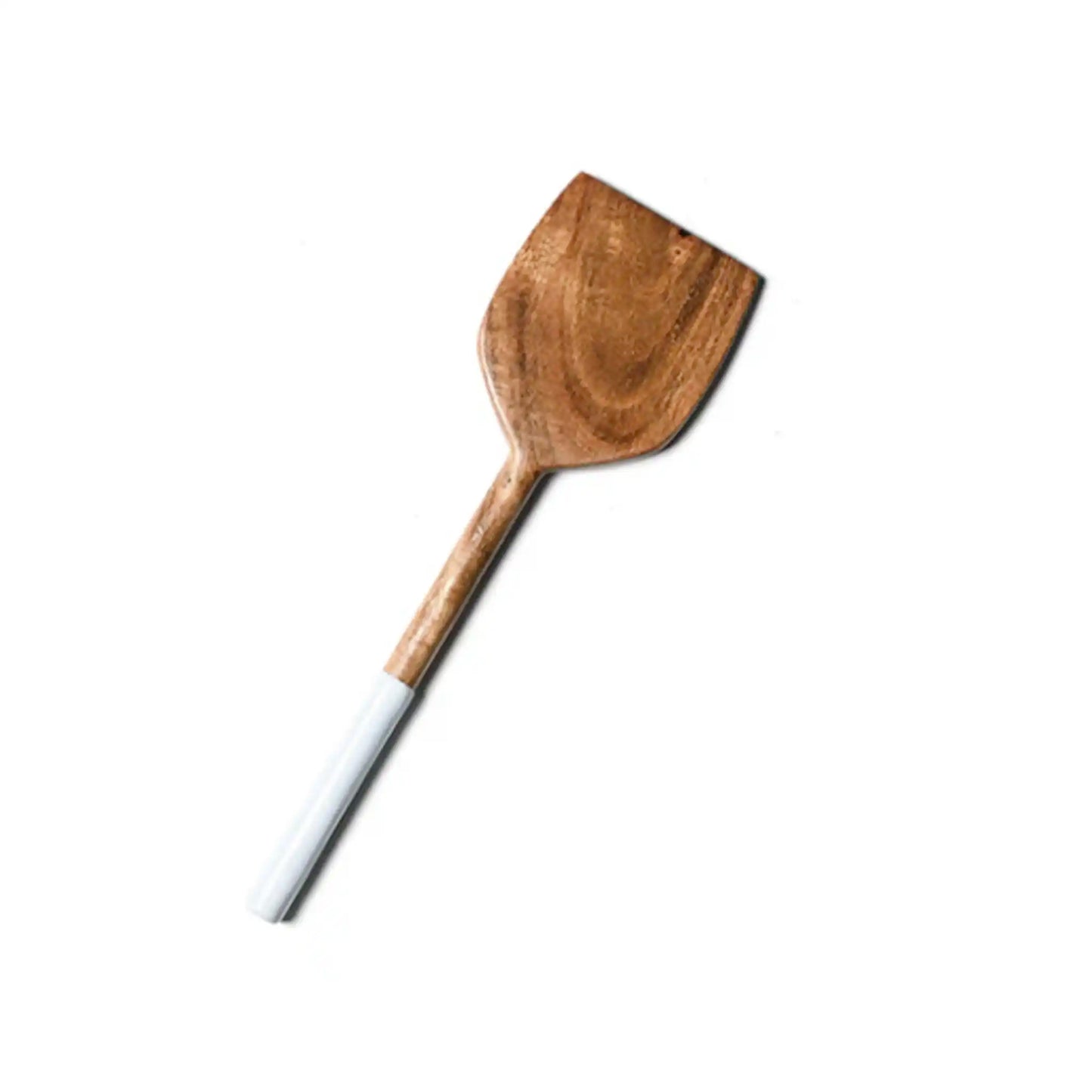 COTON COLORS WOODEN SPATULA WITH WHITE ENAMEL