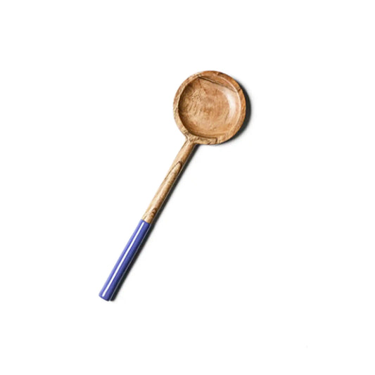 COTON COLORS WOODEN SPOON WITH IRIS BLUE ENAMEL