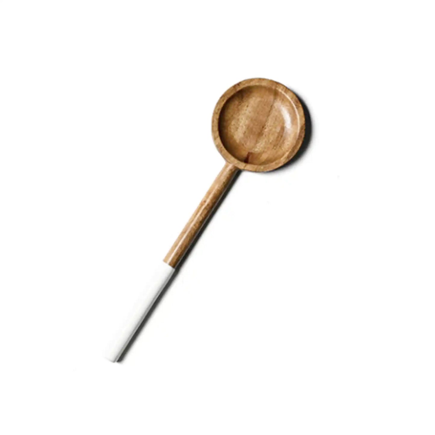 COTON COLORS WOODEN SPOON WITH WHITE ENAMEL