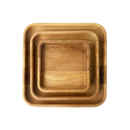 WOODWIDE BEECH SQUARE TRAY SET OF 3