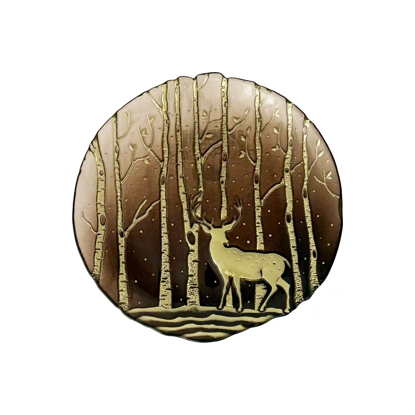 ZODAX WILDERNESS DESSERT PLATE - TAUPE/GOLD