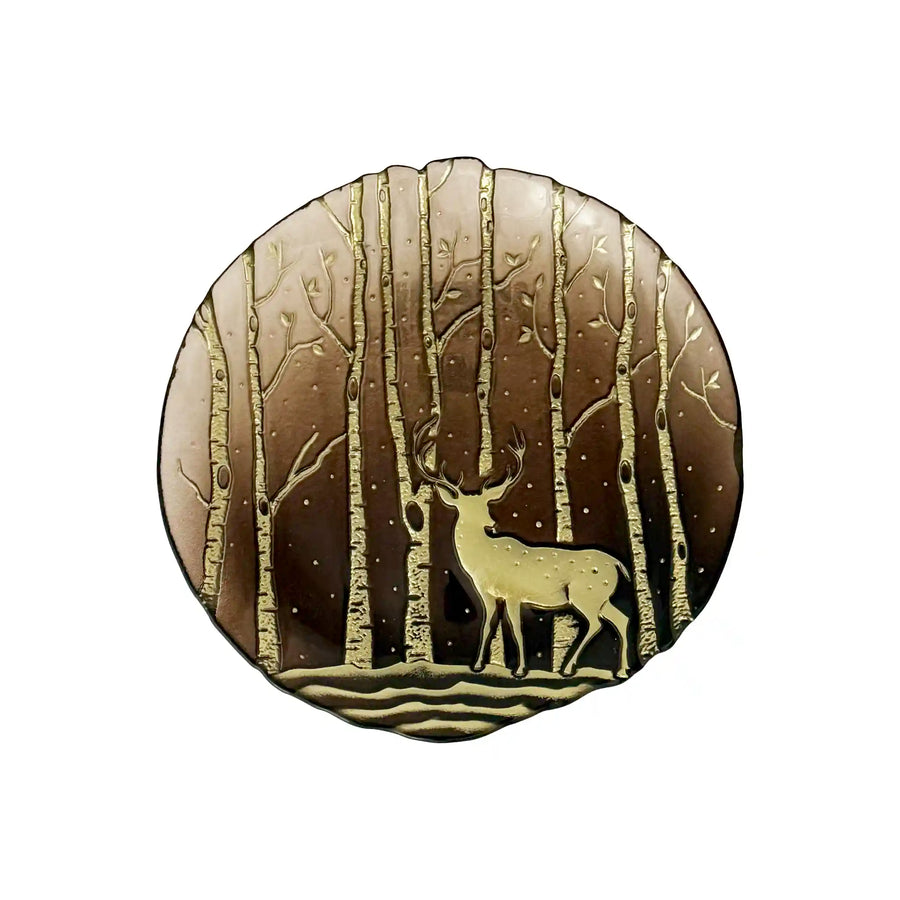 ZODAX WILDERNESS DESSERT PLATE - TAUPE/GOLD