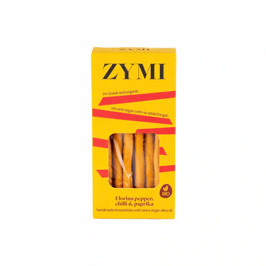 ZYMI ORGANIC FLORINA PEPPER, CHILLI & PAPRIKA BREADSTICKS 140g