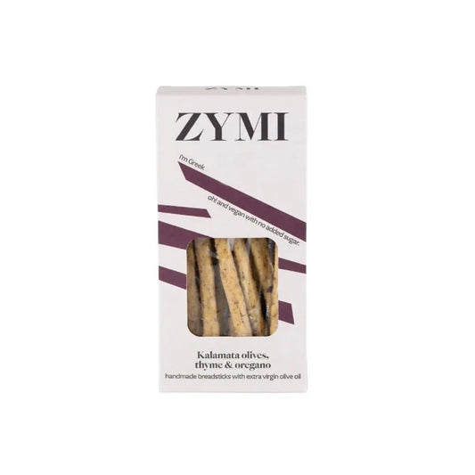 ZYMI ORGANIC KALAMATA OLIVES, THYME & OREGANO BREADSTICKS 140G
