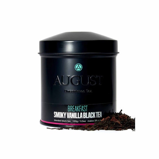 AUGUST UNCOMMON SMOKY VANILLA LOOSE LEAF BLACK TEA TIN 100g