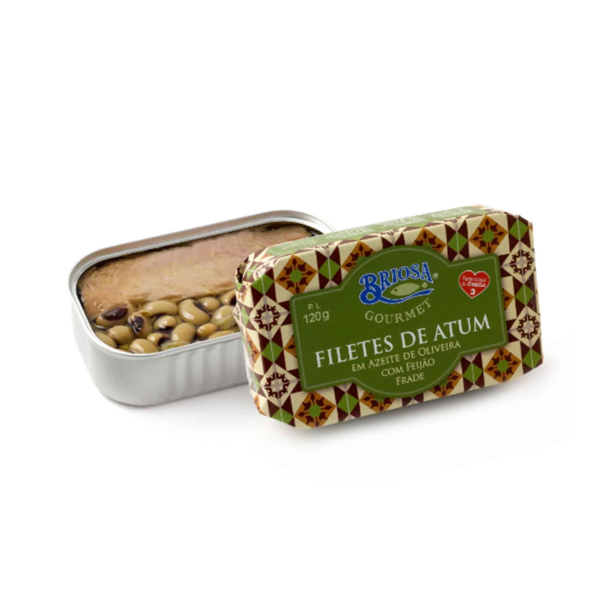 BRIOSA TUNA FILLETS IN OLIVE OIL WITH BLACK EYE PEAS 120g