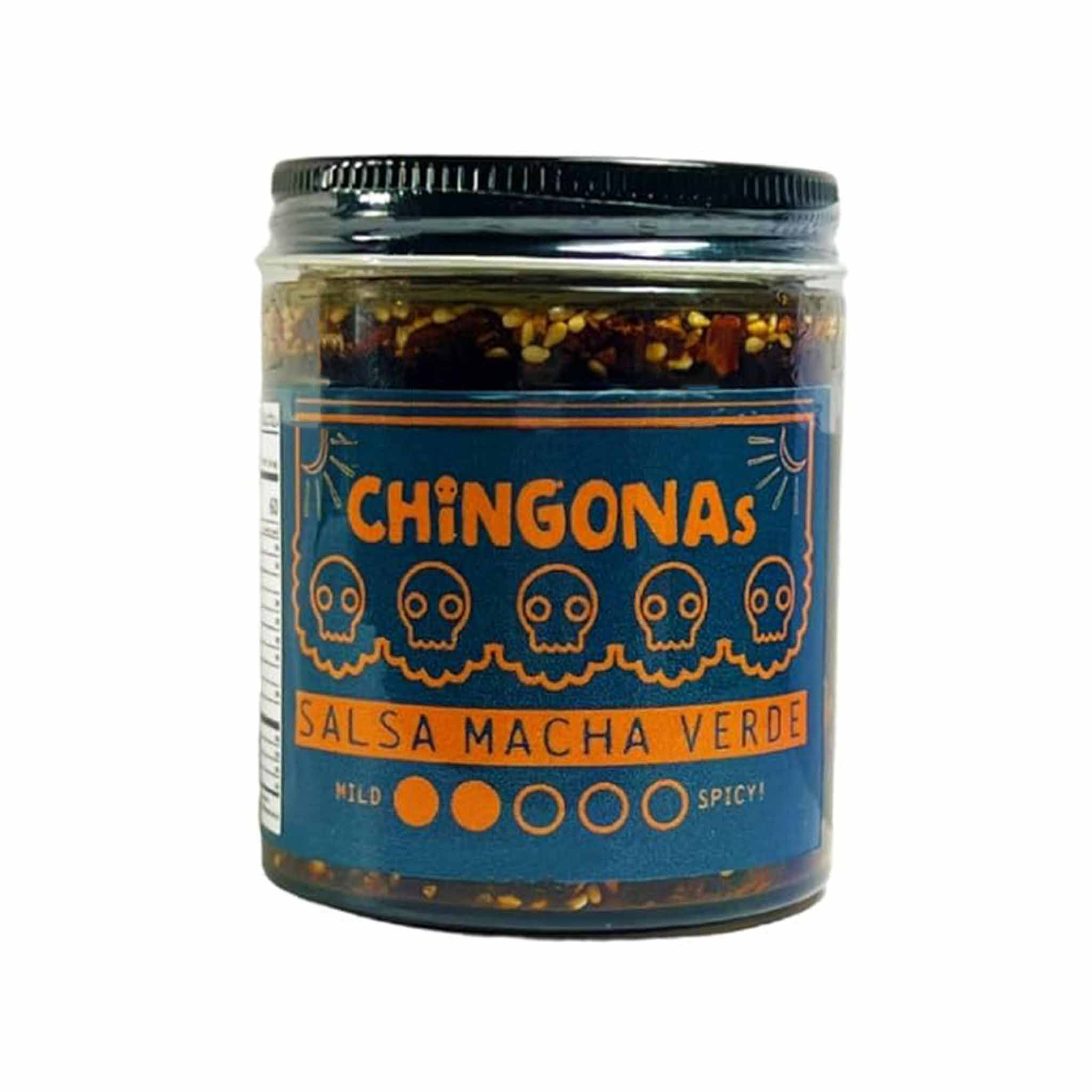 Chingonas Salsa Macha Verde Sauce in a Jar