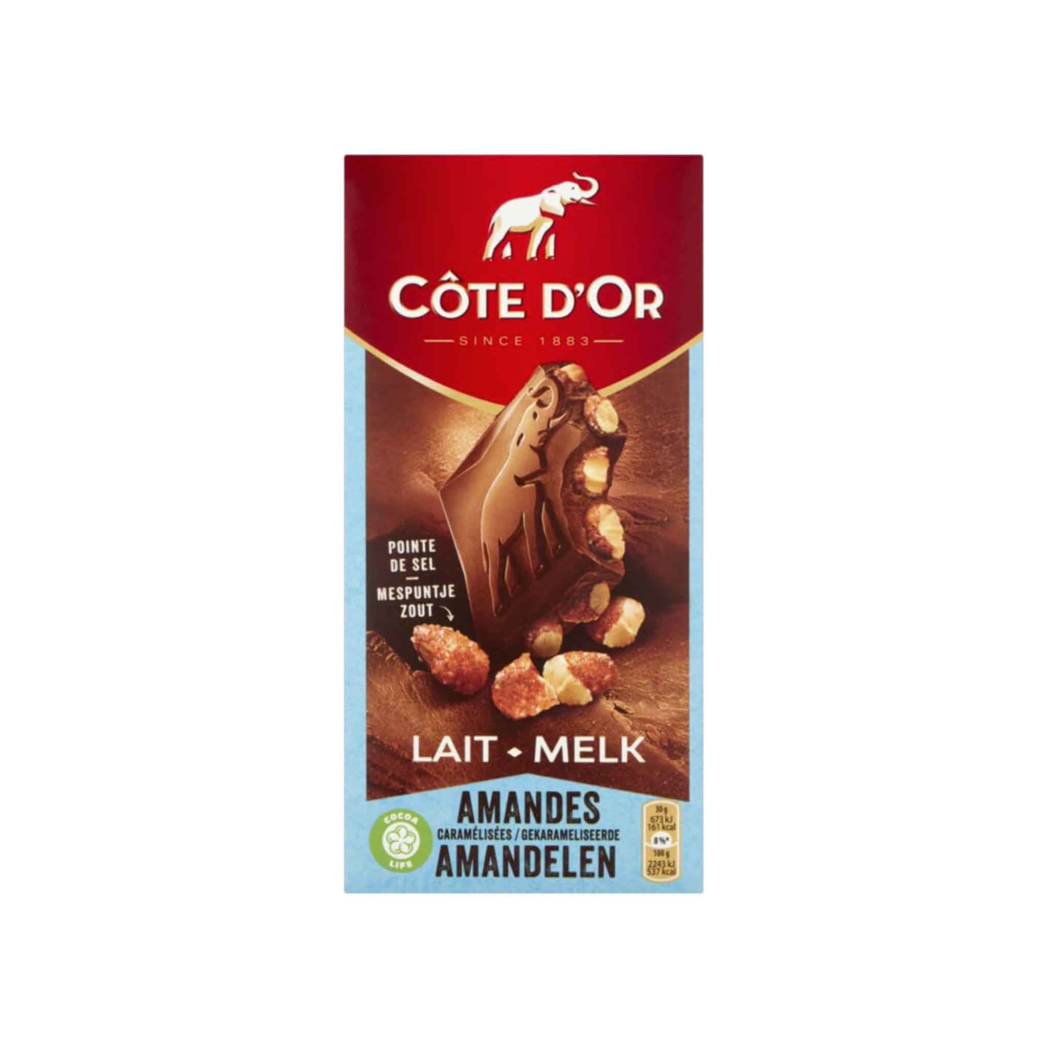 COTE D'OR MILK CHOCOLATE CARAMELIZED ALMOND 180g