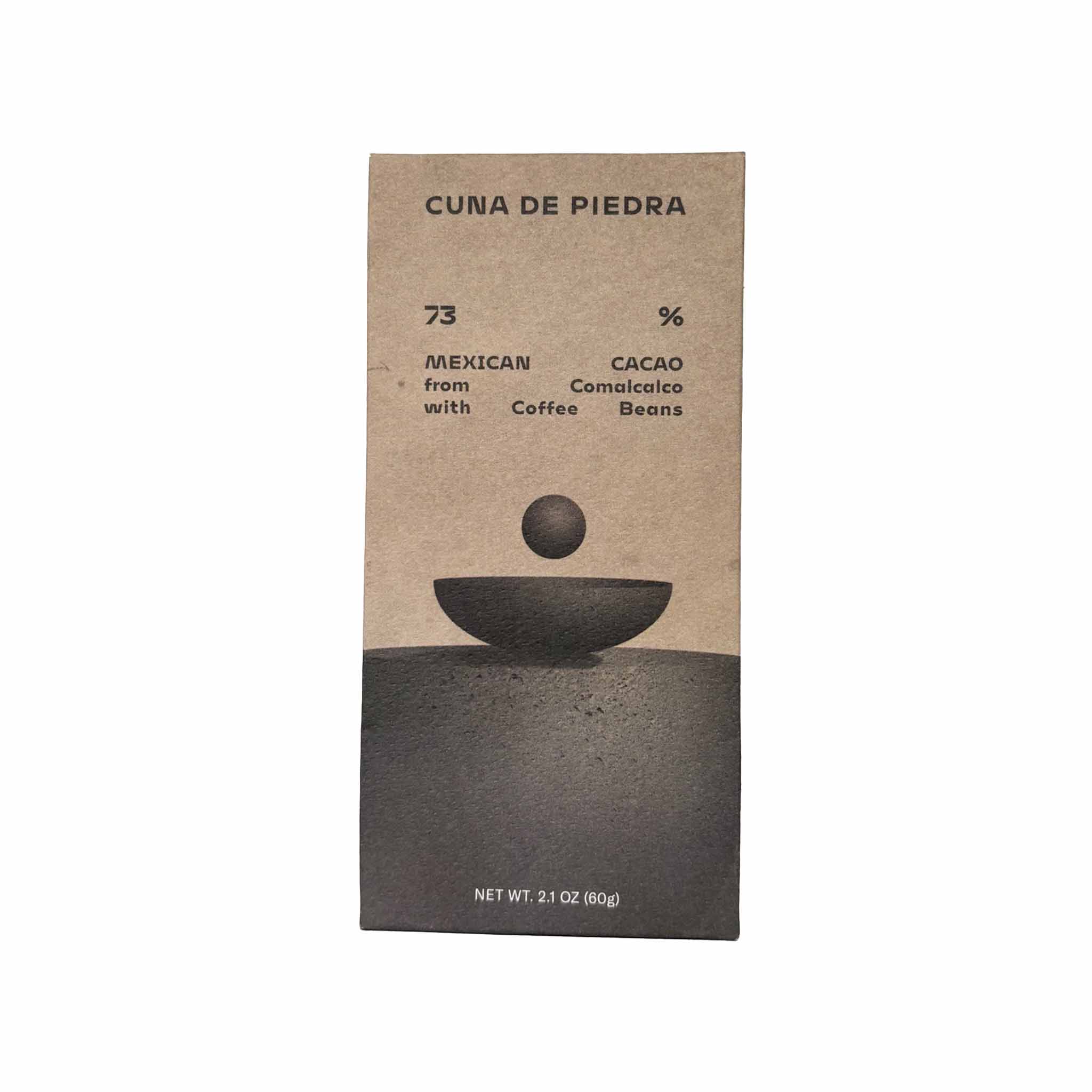 CUNA DE PIEDRA 73% DARK CHOCOLATE WITH COFFEE BEANS 2.1oz