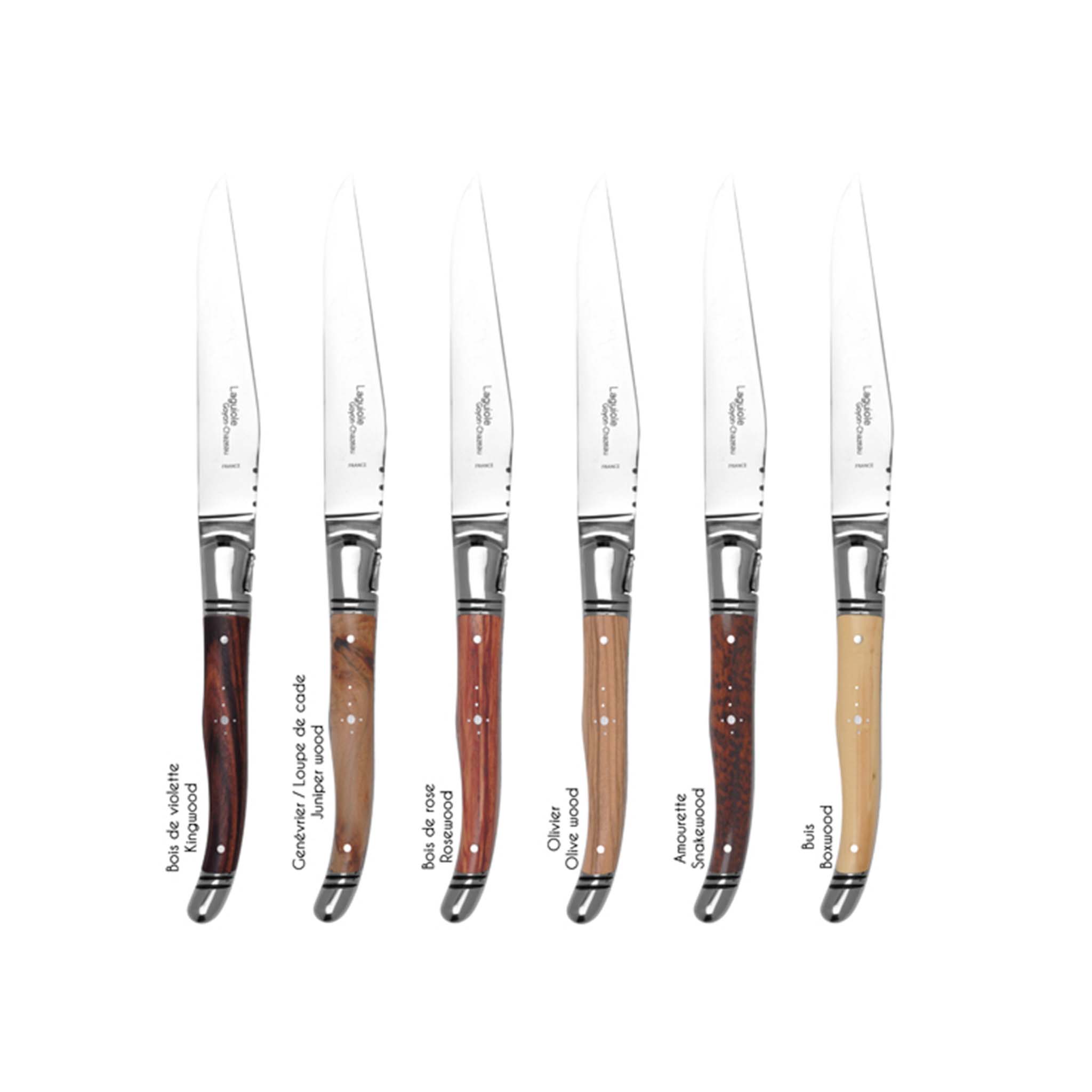 GOYON CHAZEAU 12 PIECE LAGUIOLE PRESTIGE MIXED WOOD KNIFE & FORK