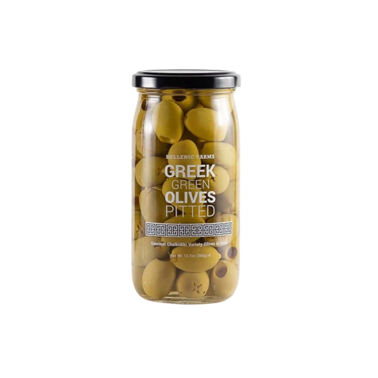 HELLENIC PITTED GREEN OLIVES 360g