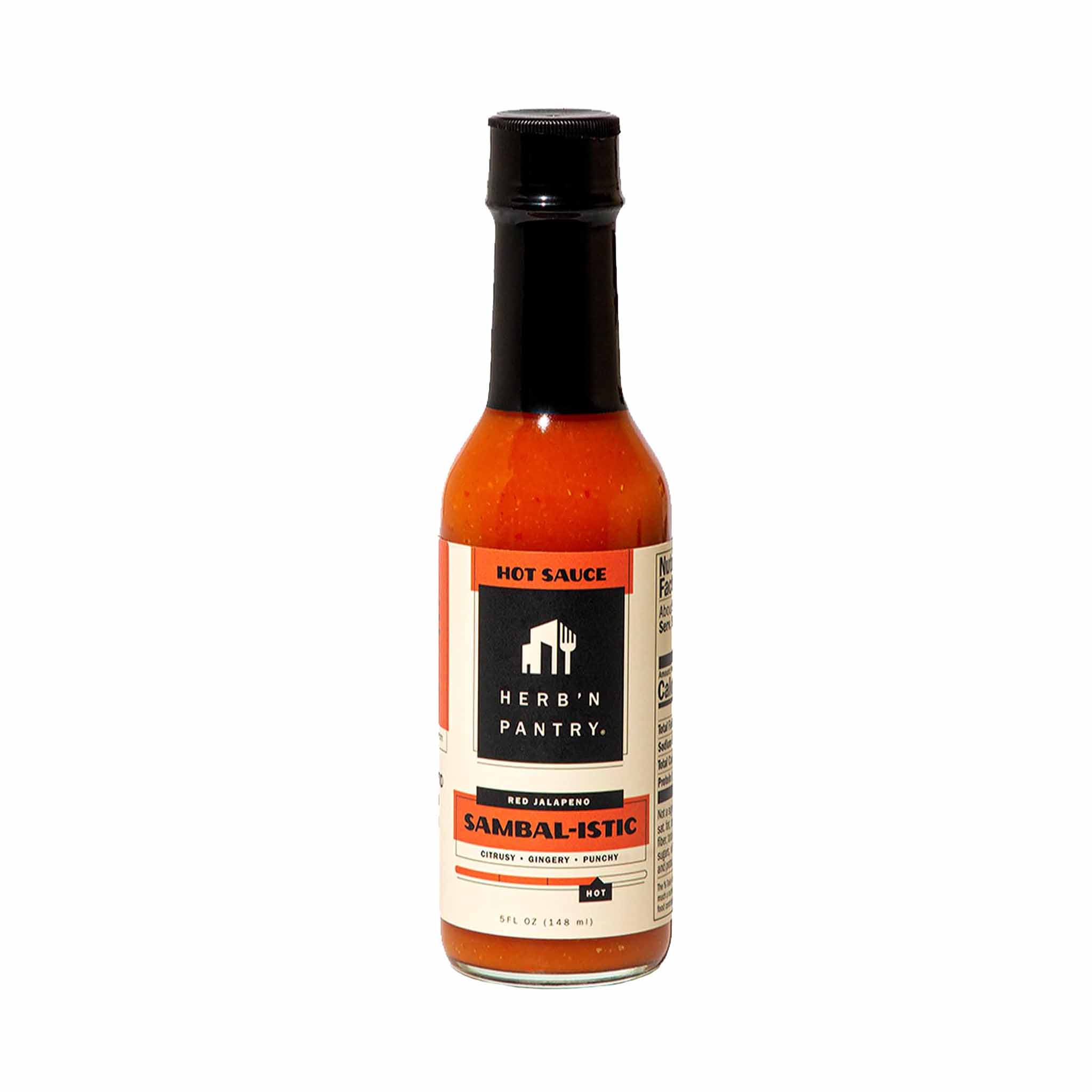 Hot red Jalapeno Sauce in a Glass Bottle 