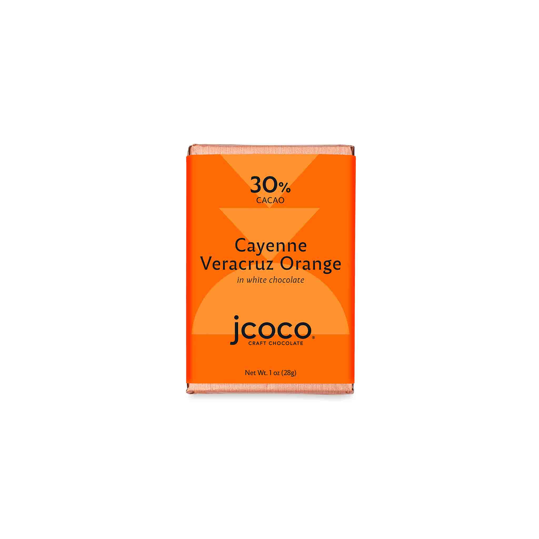 JCOCO CAYENNE VERACRUZ ORANGE 30% WHITE CHOCOLATE 28G – monsieur