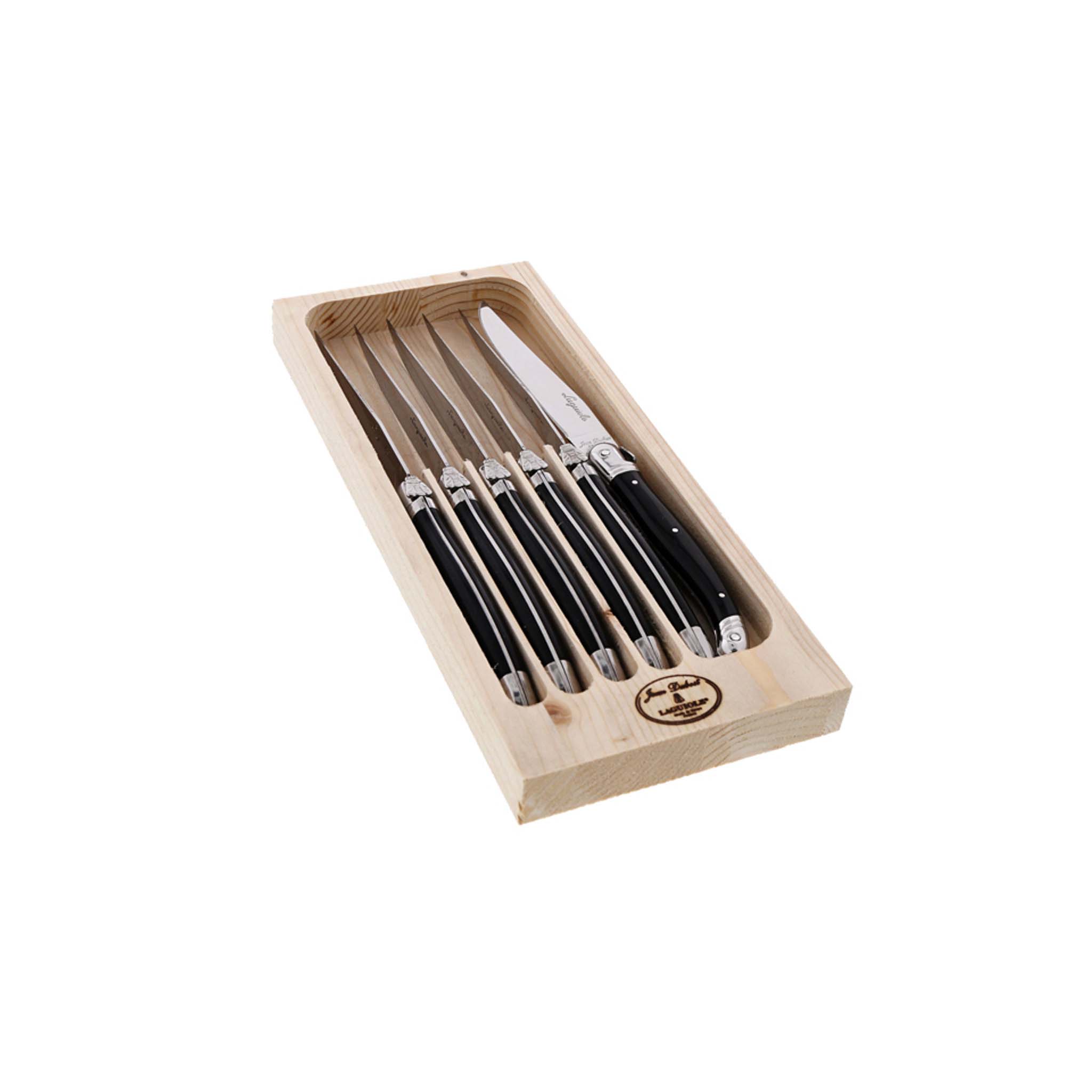 Dubost Laguiole 6 Black Steak Knives | Monsieur Marcel – monsieur