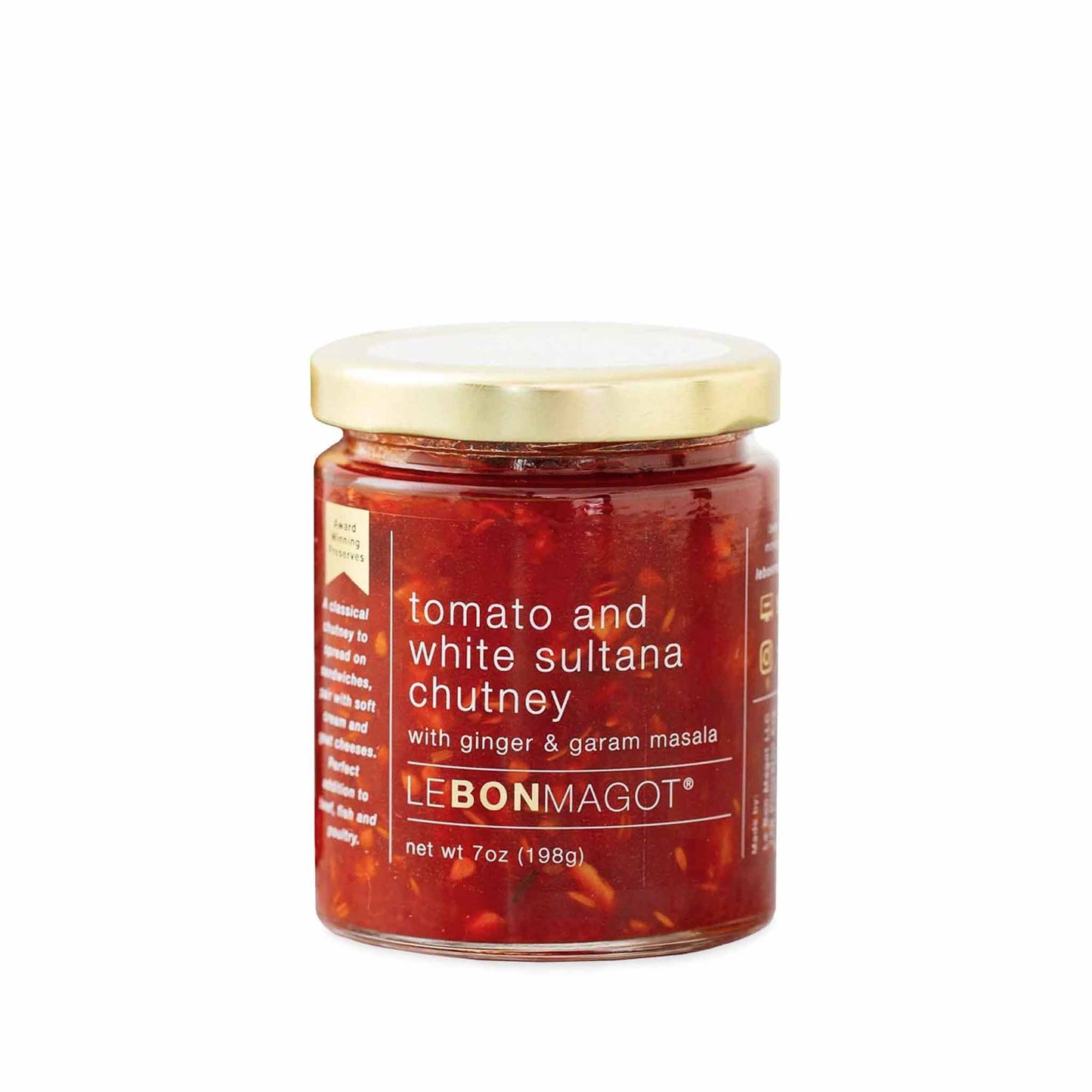 LE BON MAGOT TOMATO WHITE SULTANA CHUTNEY 200g