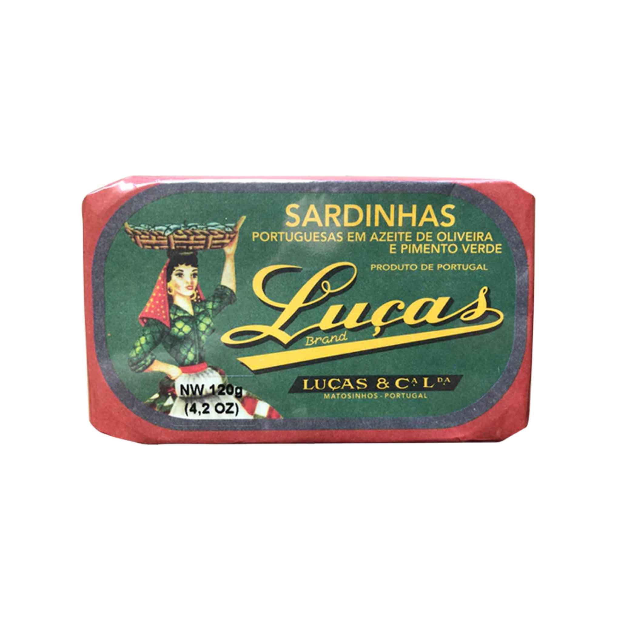 LUCAS SARDINES IN OLIVE OIL AND GREEN PEPPER 120g