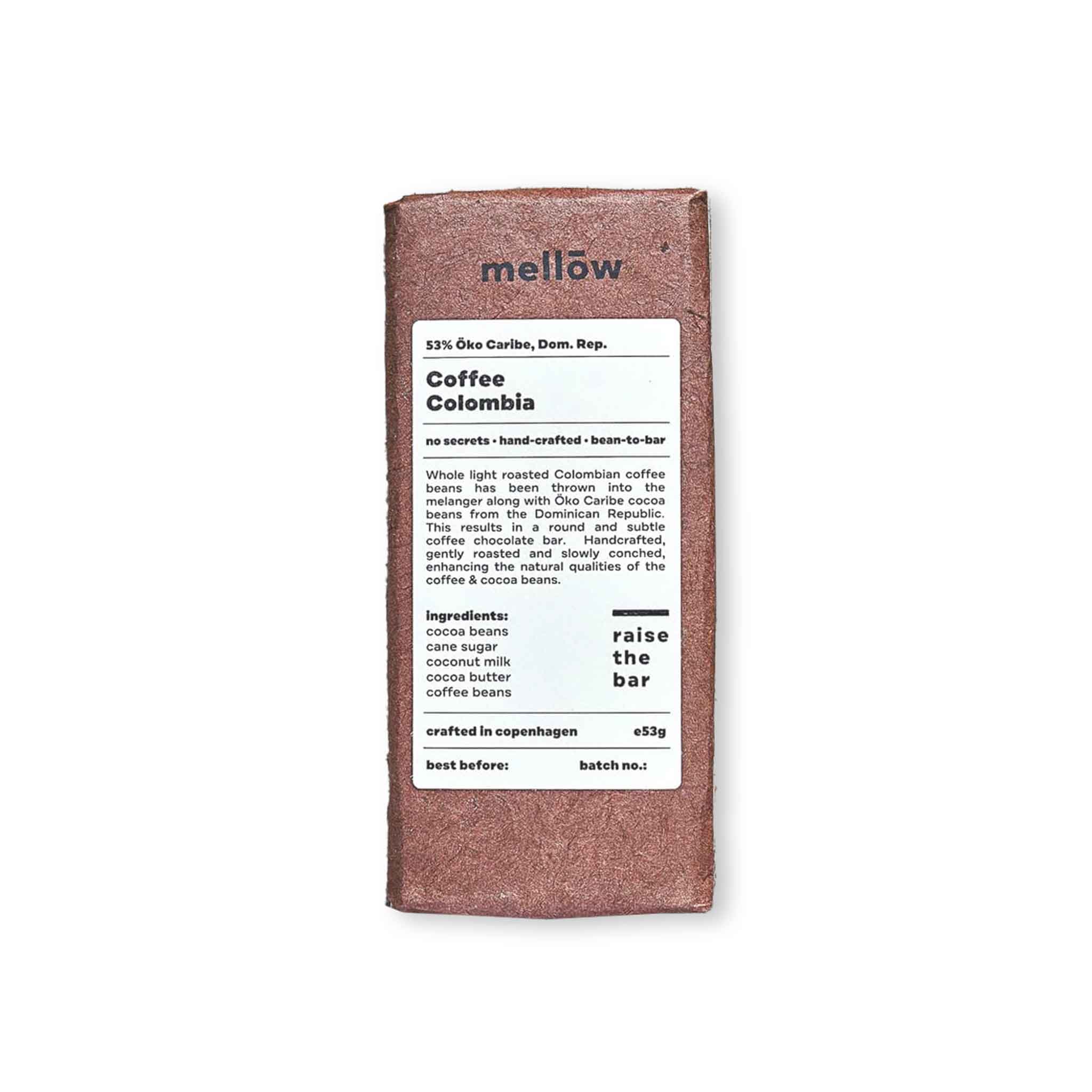 MELLOW COFFEE COLOMBIA 53% DARK CHOCOLATE