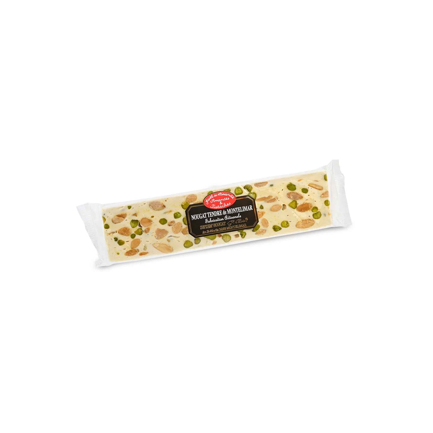 MONTELIMAR NOUGAT WITH LAVENDAR HONEY, PISTACHIOS AND ALMONDS 1.75oz