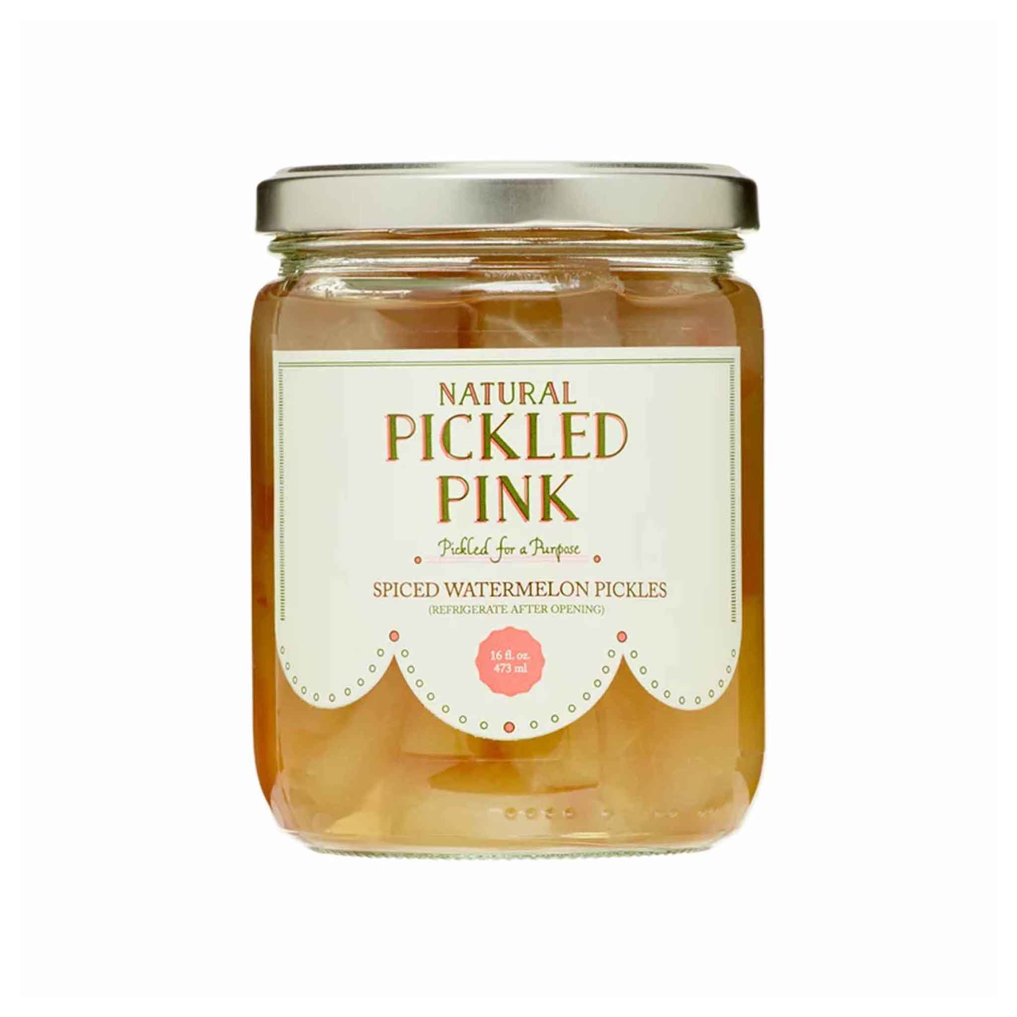 PICKLED PINK SPICED WATERMELON PICKLES 16oz