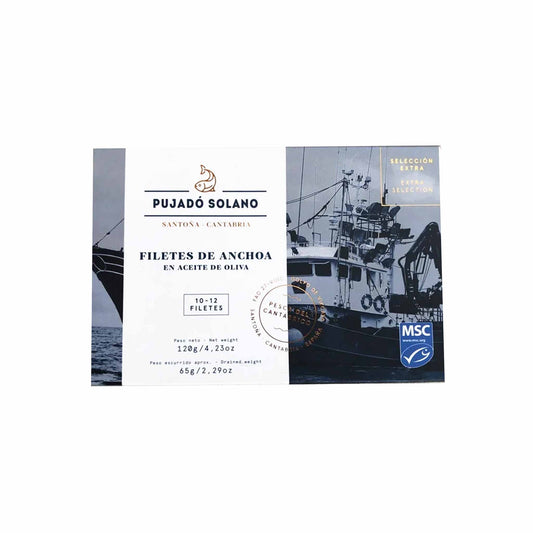 PUJADO CANTRABRIA ANCHOVY IN EXTRA VIRGIN OLIVE OIL 120g