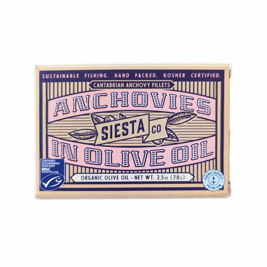 Siesta Co. Anchovies in Organic Olive Oil