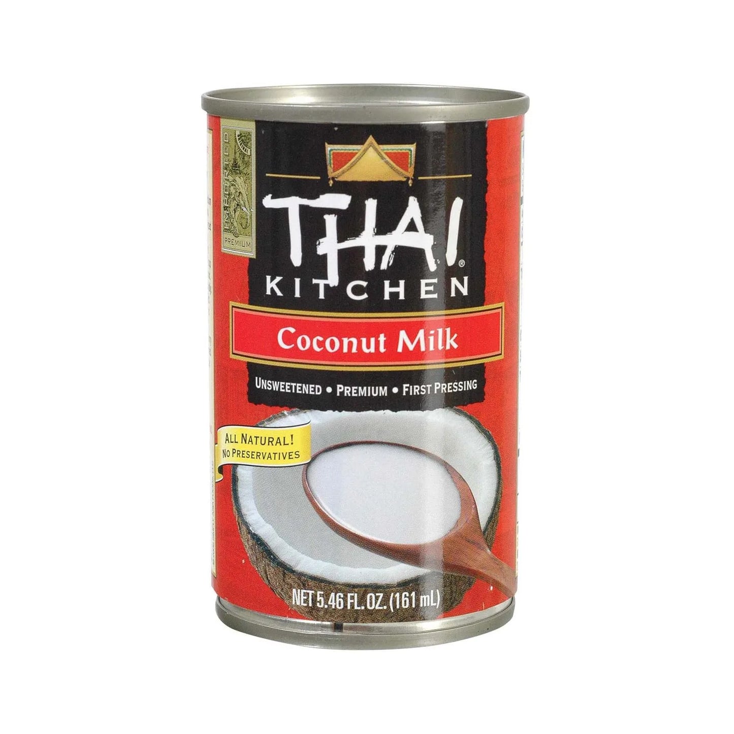 Thai Kitchen unsweetened coconut milk in a 161ml red can, first pressing.