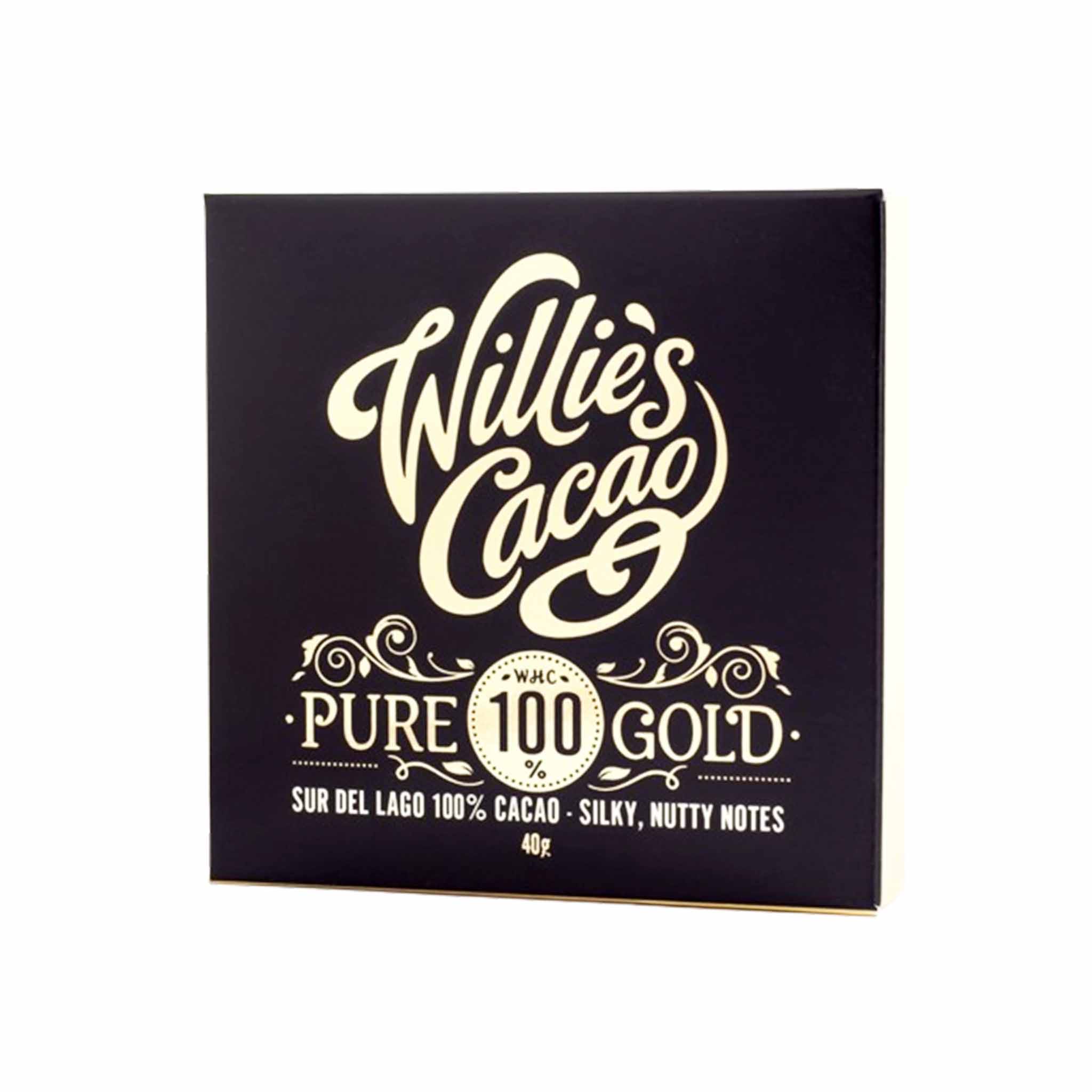 WILLIES PURE GOLD 100% DARK CHOCOLATE 40g
