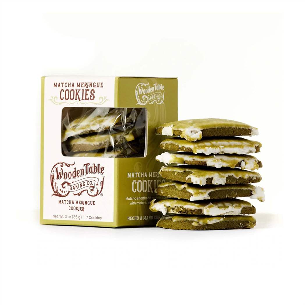WOODEN TABLE MATCHA MERINGUE COOKIES 3oz